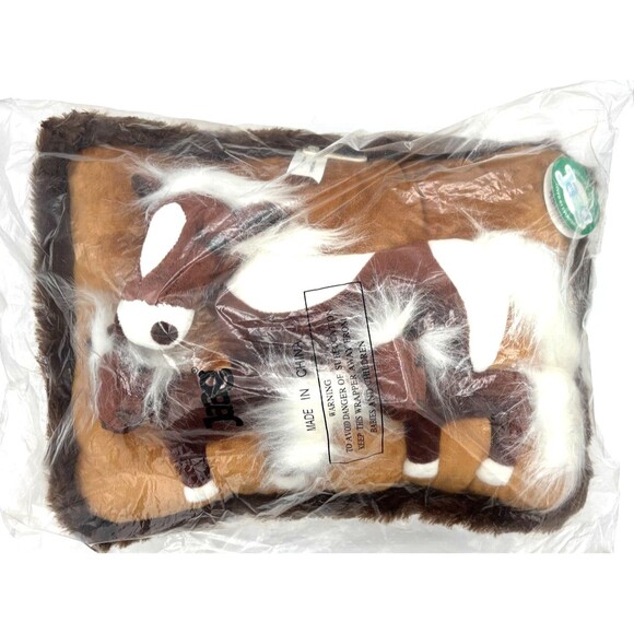 Jaag Plush Horse 3D Throw Pillow Soft Mare w/ Twin Foals Vintage 15x11 NWT HTF - Picture 1 of 12